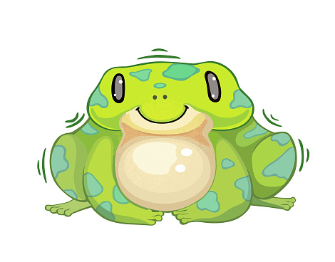 Cute Cartoon Green Frog Vector Illustration