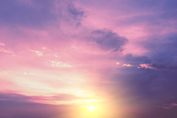 istock Colorful cloudy sky over the sea at sunset. Sky texture. Abstract nature background 1386896885
