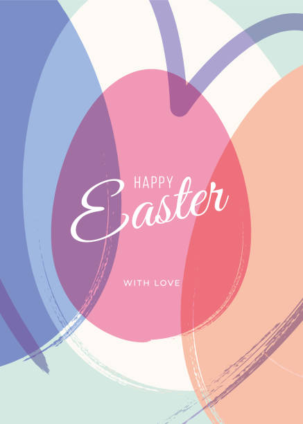 Easter greeting card with egg and hearts. Easter greeting card with egg and hearts. Stock illustration easter bunny and egg holiday postcard stock illustrations