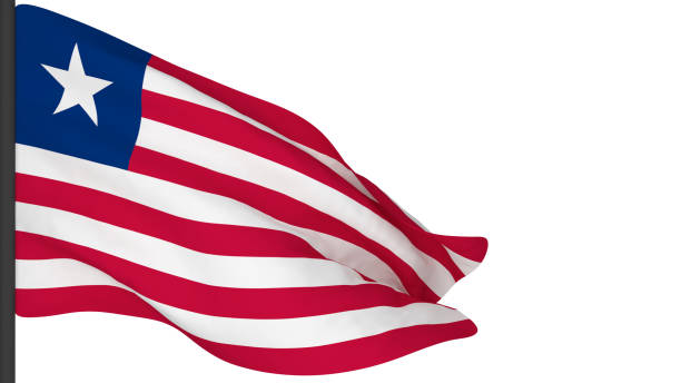 national flag background image,wind blowing flags,3d rendering,Flag of Liberia