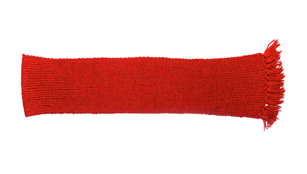 istock Warm winter scarf on a white background. 1386900786