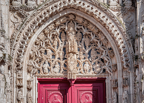 Saint Riquier, Somme, march 03, 2022 : exteriors and decors of the Saint Riquier abbey
