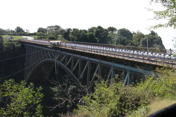 Photo of The bridge over the Zambesi is an engineering masterprice and is a border crossing between Zimbabwe and Zambia.
