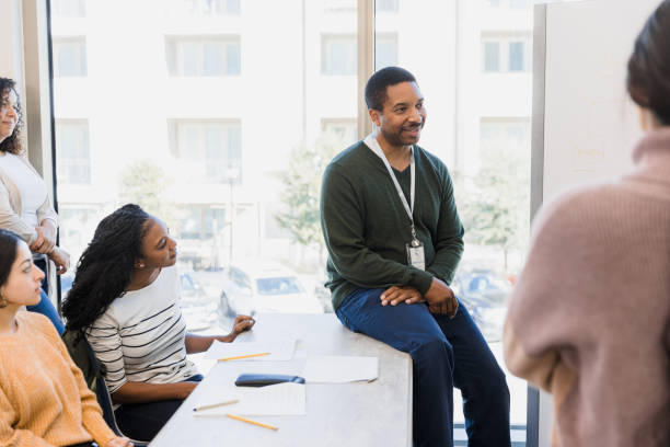 istock Students listen to their peer 1386910481