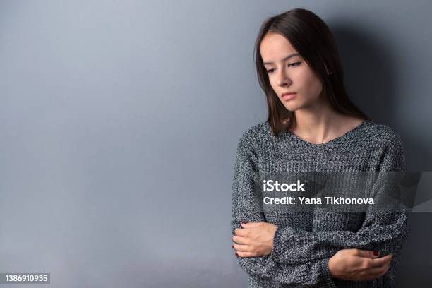 Anxiety Neurosis Ptsd Agoraphobia Sad Girl In Depression Stock Photo - Download Image Now