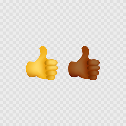 Thumbs up emoji. Isolated. Hands icons Vector illustration