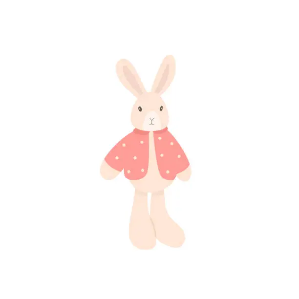 Vector illustration of Rabbit. Bunny toy. Isolated on white. Vector