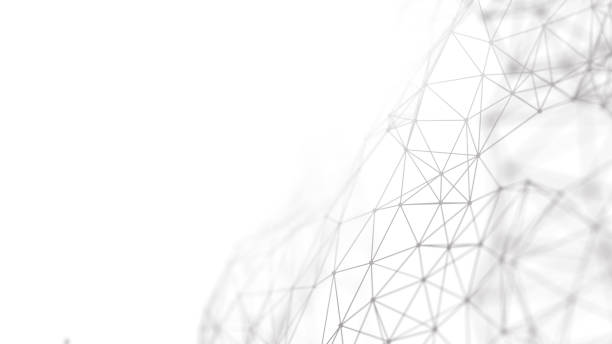 illustrazione astratta con punti e linee collegati. sfondo di rete digitale. .3d - sfondo bianco immagine foto e immagini stock