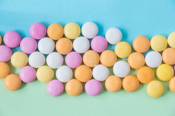 istock Candy on the colorful background 1386916470