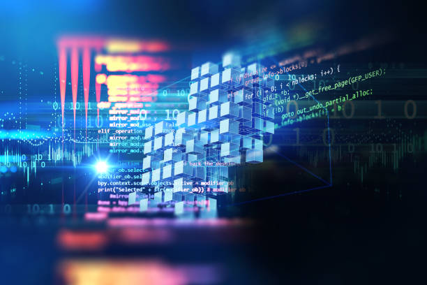 istock 3d rendering of Blockchain on technology background 1386916973