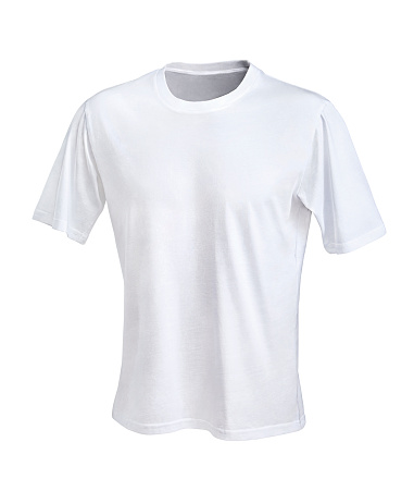 Blank White T-Shirt isolated on white background(with clipping path)