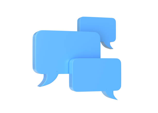 istock 3D Minimal blue chat bubbles isolated on a white background with copy space 1386922174