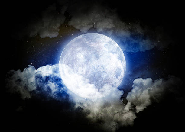 istock Moon and super colorful space among the clouds. 1386925558