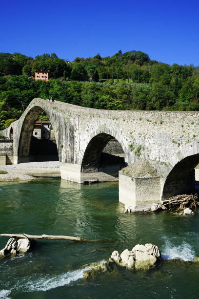 istock Maddalena bridge, called of the devil, in Borgo a Mozzano 1386927285