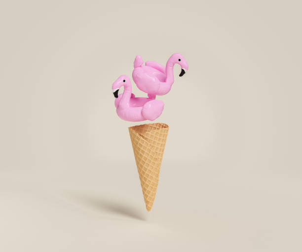 istock flamingo floats on an ice cream cone 1386928626