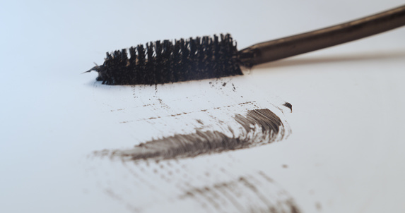 Close up of blank page with mascara smear