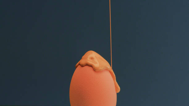 Studio shot of professional make up sponge covered with foundation
