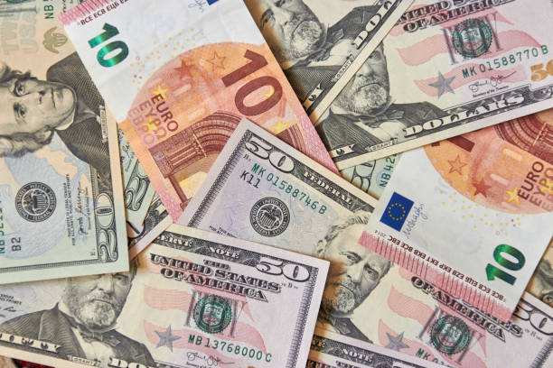 istock Money business background. Banknotes close-up 1386930343