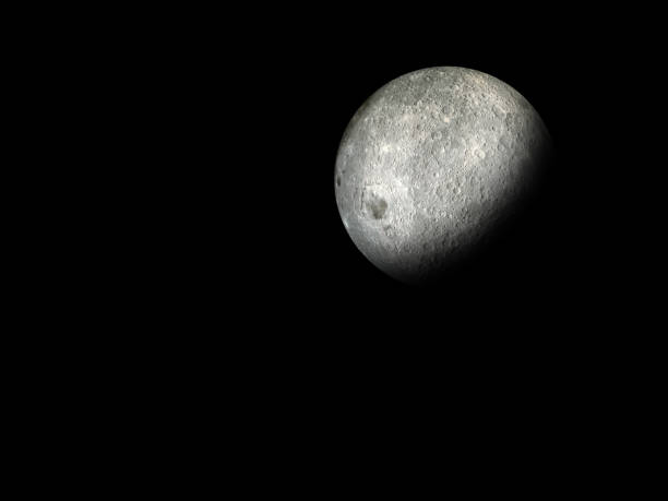 istock Big embossed Moon Against a Black Outer Space BackgroundWaxing crescent moon with a night sky stars background. Amazing view of the tiny moon surface illuminated by the sun and the dark side of the moon. Dramatical line cut out in the starry night sky 1386931897