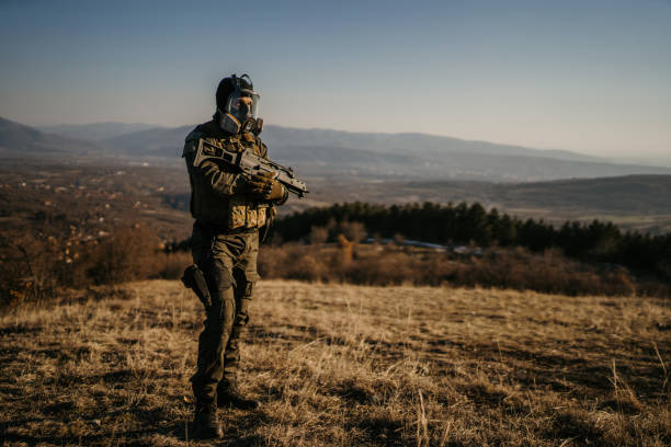 Gas mask for chemical warfare
