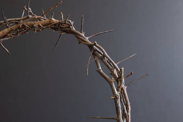 istock Partial crown of thorns on black 1386946861