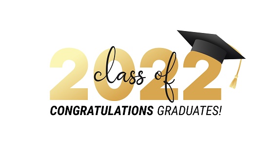 Class of 2022. Congratulations graduates graduation concept vector illustration