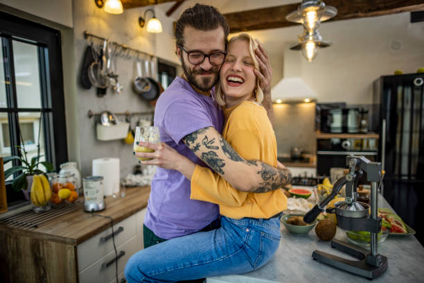 istock Couple enjoying breakfast at home 1386950611