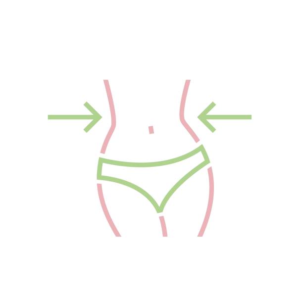 istock Weight loss icon, slimmy woman figure sign. Vector illustration 1386952244