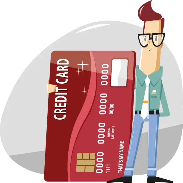 Vector illustration of Credit card user