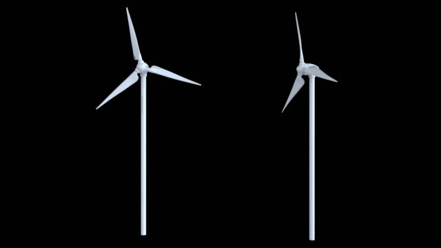Loopable: Wind turbines + Luma matte channel.Windmills , Environmental Concept, Alpha Channel.