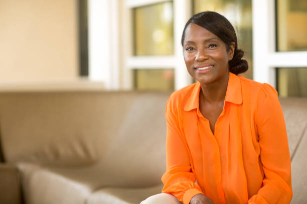 Portrait of a Beautiful African American Woman stock photo