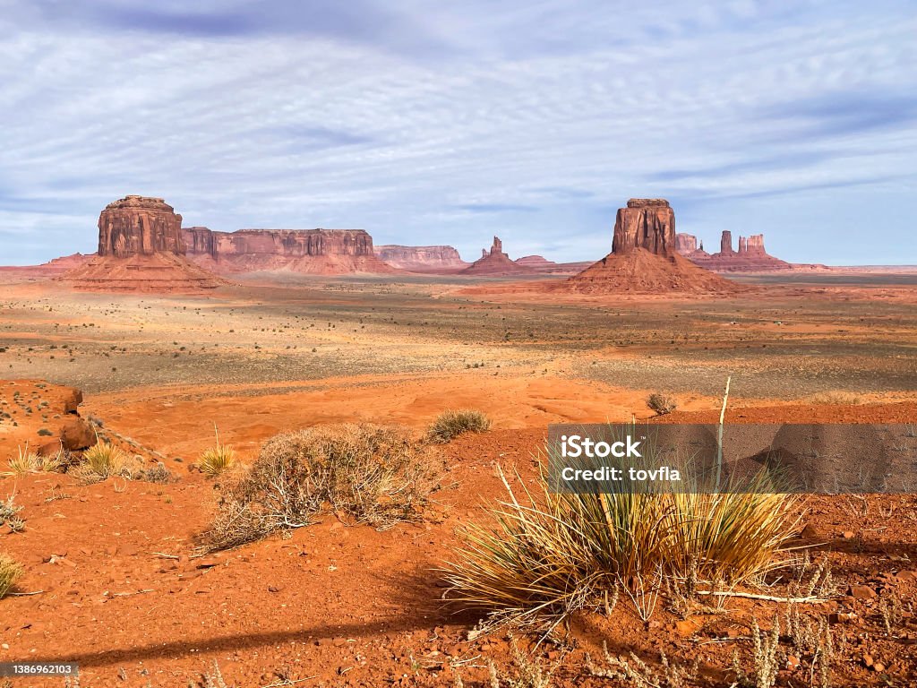 Monument Valley Monument Valley in the fall. Desert Area Stock Photo