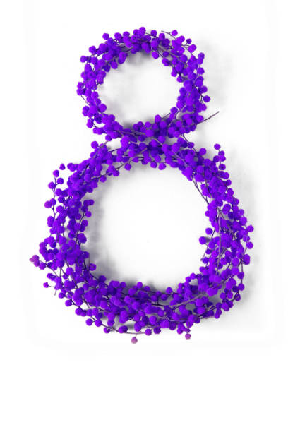 istock Purple digit eight IWD symbol. 1386963365