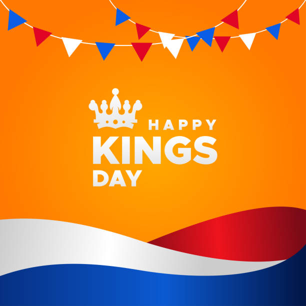 happy kings day design hintergrund für begrüßungsmoment - holland stock-grafiken, -clipart, -cartoons und -symbole