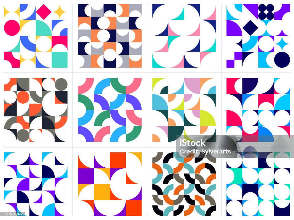Very Busy Geometry Pattern Seamless Geometric Patterns Set Abstract Vector Backgrounds For ...