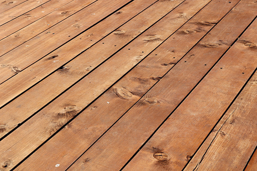 rural floor with wooden boards in oblique perspective - background texture