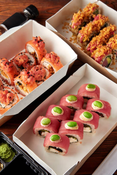 istock Japanese takeaway meal at home table 1386974939