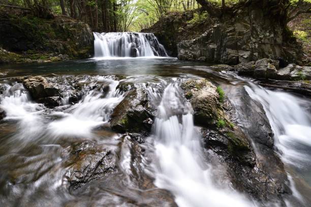 istock a beautiful waterfall shot by long exposure 1386978976