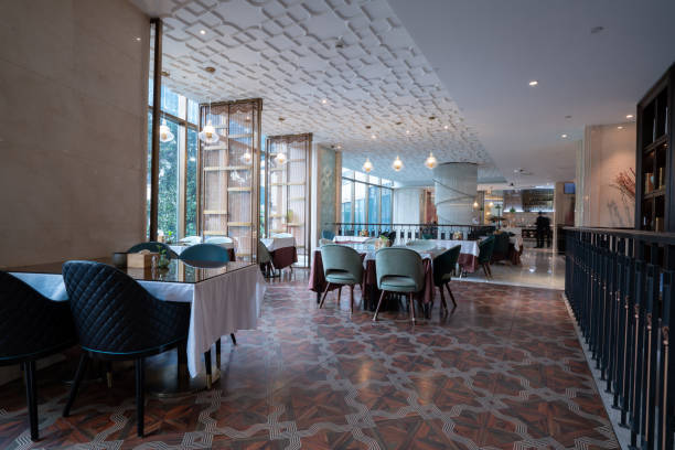 istock Restaurant interior, part of hotel 1386986045