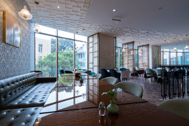 istock Restaurant interior, part of hotel 1386986891