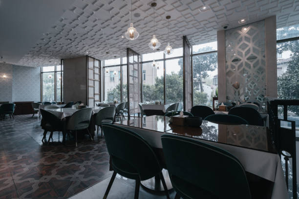 istock Restaurant interior, part of hotel 1386986922