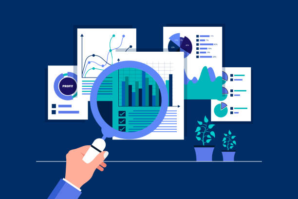 Flat business analytics graph concept Flat business analytics graph stock illustration. finance investment planning background financial planning process stock illustrations