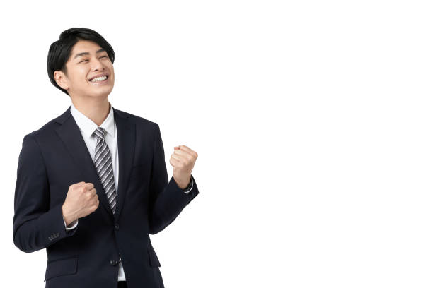 istock Asian businessman who succeeds in guts pose 1386990090