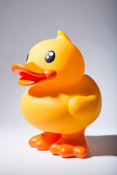 istock Shot of a rubber duck against a studio background 1386996863