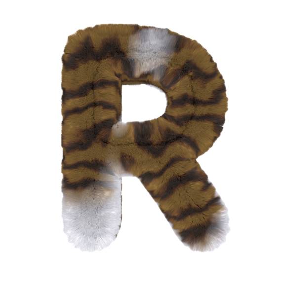 istock Brown Tabby Cat Themed Font Letter R 1386999099