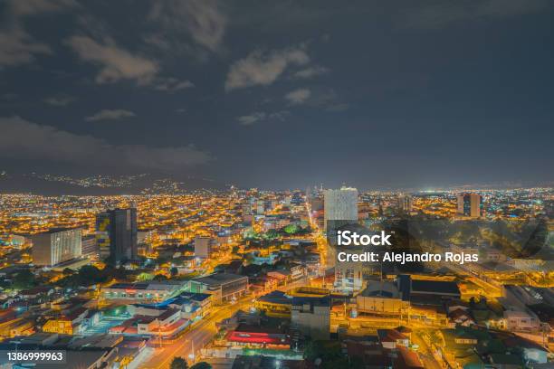 City At Night Stock Photo - Download Image Now - Costa Rica, San Jose - Costa Rica, City