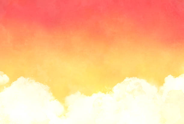piękna ilustracja wieczornego nieba w stylu akwareli - sky watercolour paints watercolor painting cloud stock illustrations