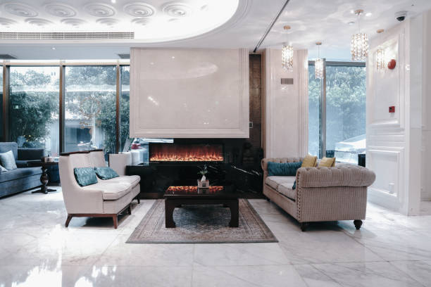 istock Part of Hotel elegant lobby interior. 1387003212