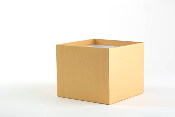 istock Golden color open box on background, For open box concept 1387007942