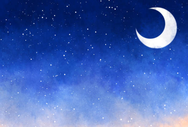 istock Beautiful watercolor night sky background illustration 1387008819